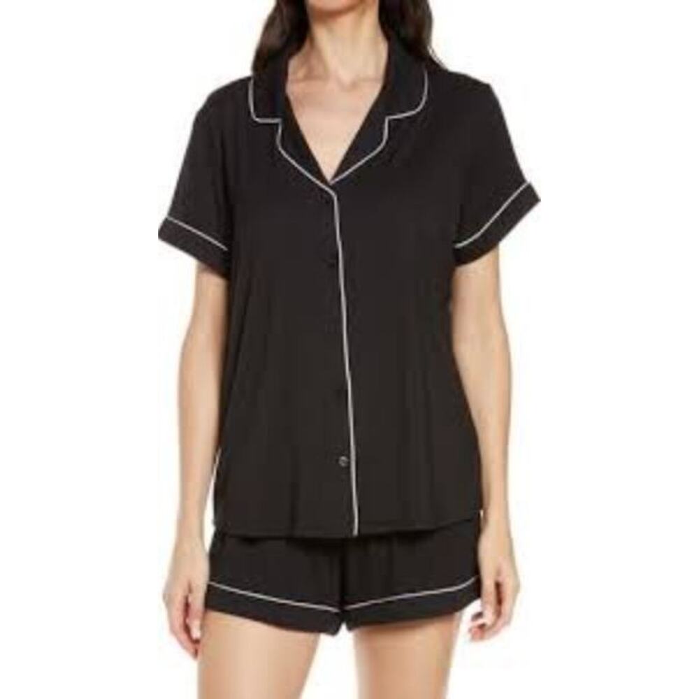 Nordstrom Lingerie Women's Eco Moonlight Short Pajama Set in Black Small $65